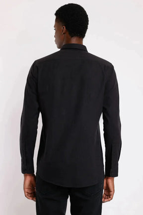 CAMISA SLIM SLUB FLAME PRETO