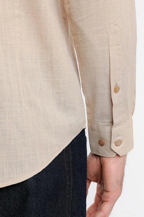 CAMISA SLIM SLUB FLAME CAQUI