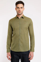 CAMISA SLIM SLUB FLAME VERDE MILITAR