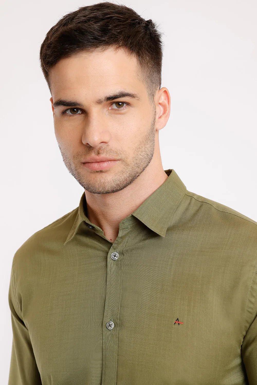 CAMISA SLIM SLUB FLAME VERDE MILITAR