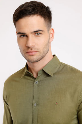 CAMISA SLIM SLUB FLAME VERDE MILITAR