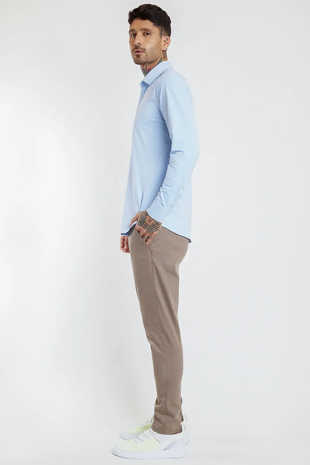 CAMISA SLIM ANATÔMICA R+ LISA AZUL CLARO 112