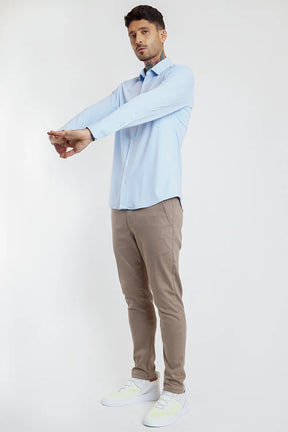 CAMISA SLIM ANATÔMICA R+ LISA AZUL CLARO 112