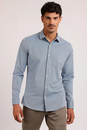 CAMISA SLIM ANATÔMICA TEXTURIZADA AZUL