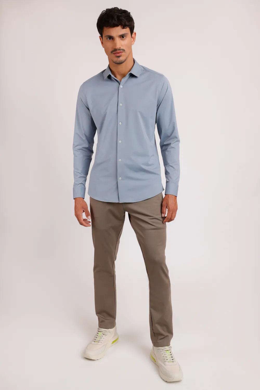 CAMISA SLIM ANATÔMICA TEXTURIZADA AZUL
