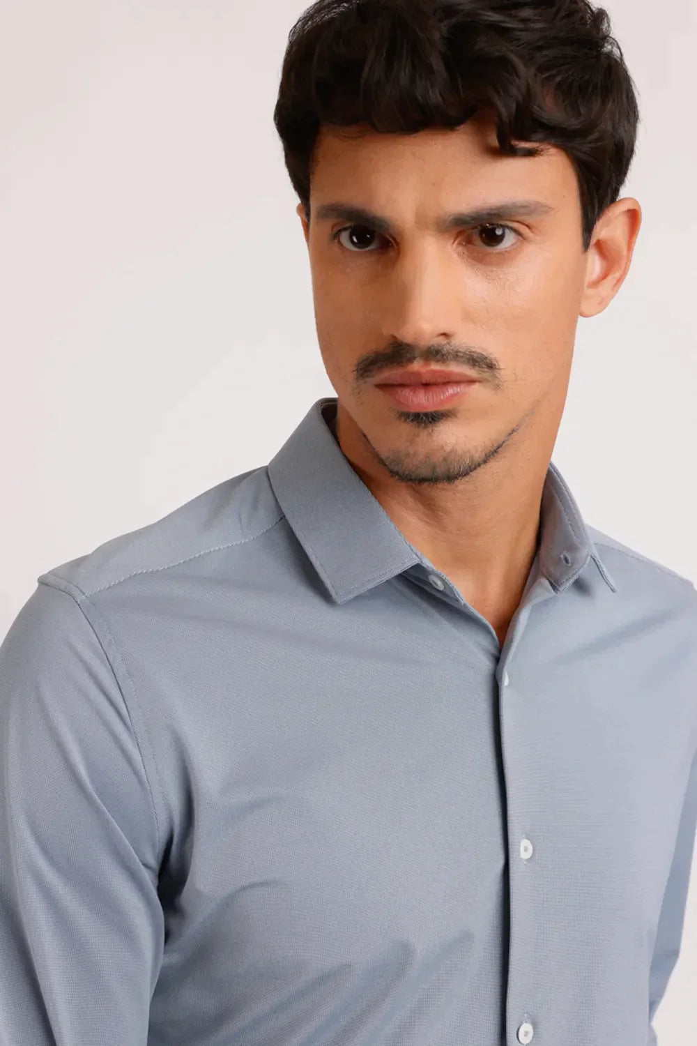 CAMISA SLIM ANATÔMICA TEXTURIZADA AZUL