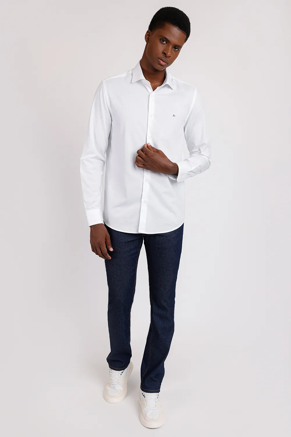 CAMISA SLIM TRICOLINE MAQUINETADA BRANCO