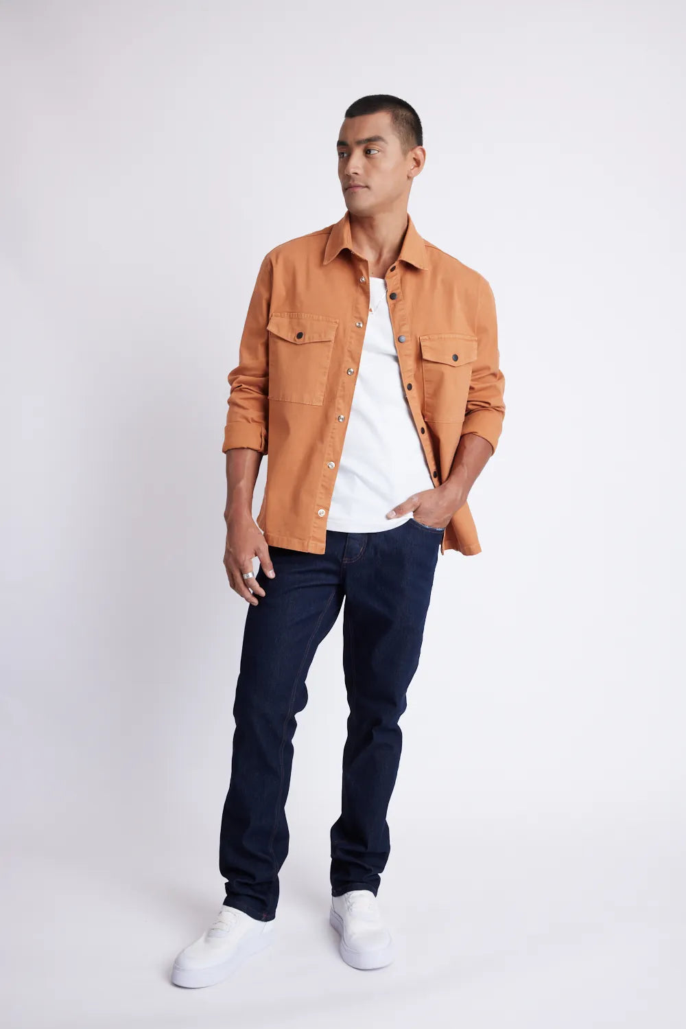 CAMISA MANGA LONGA OVERSHIRT AMPLA COLOR CASTOR