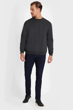 MOLETOM DE MALHA GOLA CARECA CHUMBO