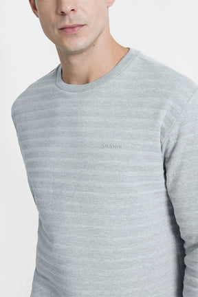 MOLETOM GOLA CARECA MATELASSÊ CINZA MESCLA