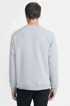 MOLETOM GOLA CARECA MATELASSÊ CINZA MESCLA