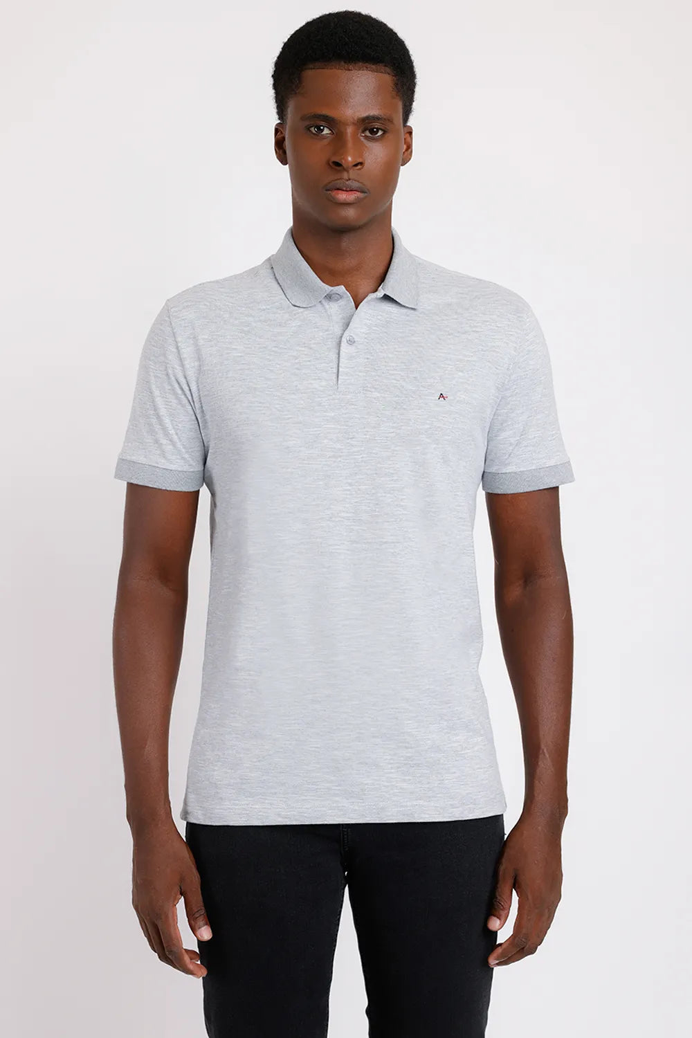 POLO MANGA CURTA FLAME CINZA MESCLA