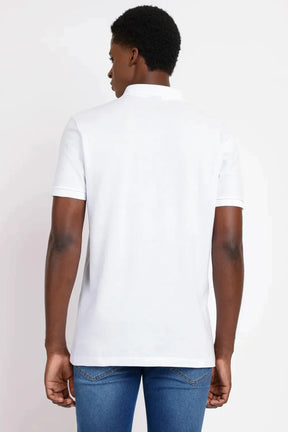 POLO MANGA CURTA PIQUET COM ZÍPER BRANCO