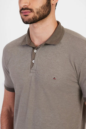 POLO MANGA CURTA PEITILHO DUPLO VERDE MILITAR