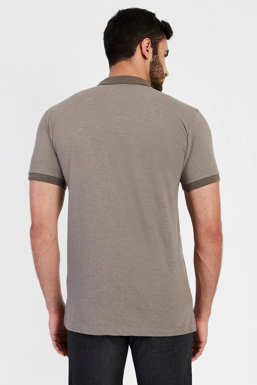 POLO MANGA CURTA PEITILHO DUPLO VERDE MILITAR