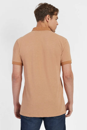 POLO MANGA CURTA PEITILHO DUPLO CARAMELO