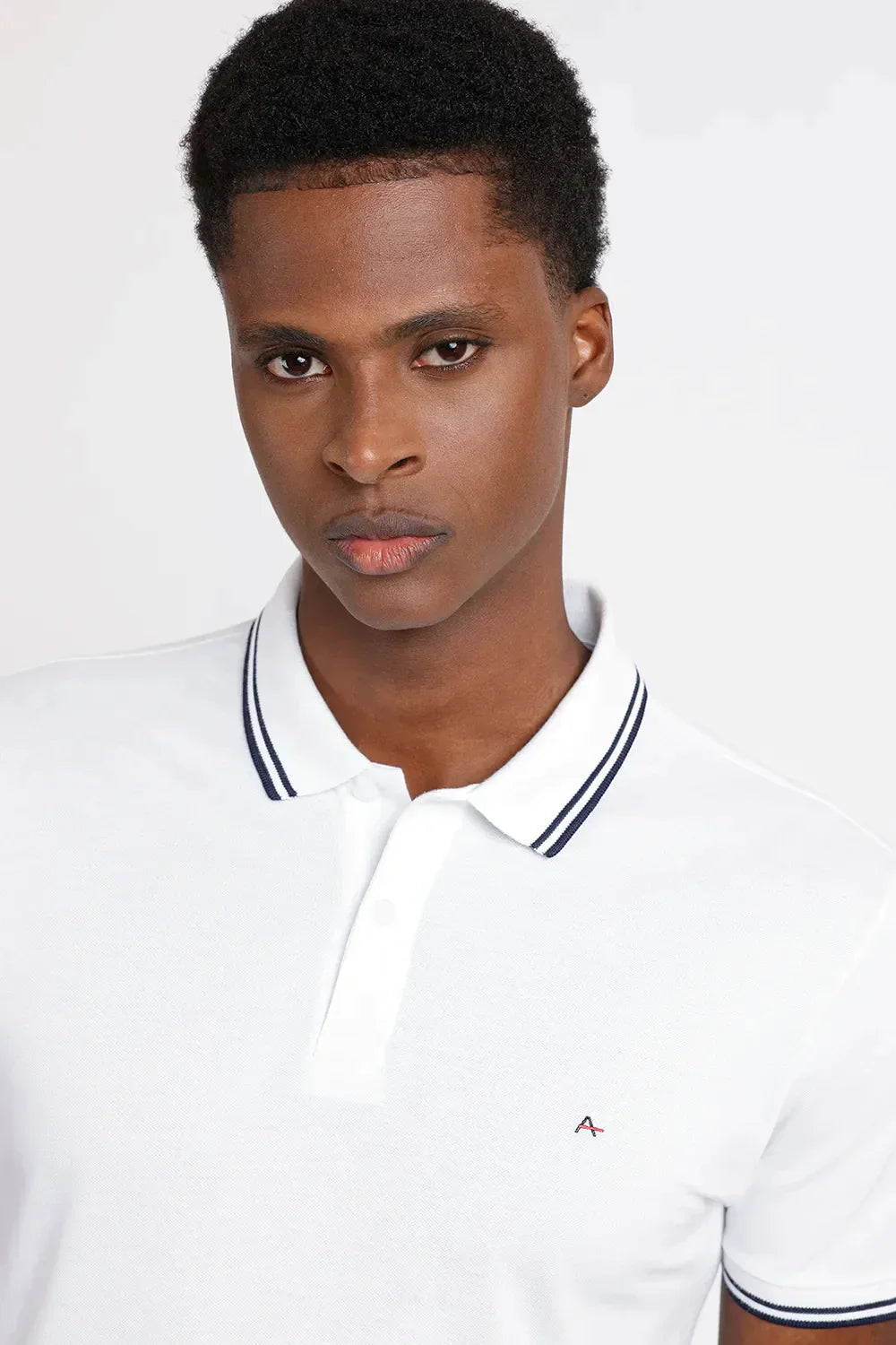 POLO MANGA CURTA FRISO OFF BRANCO