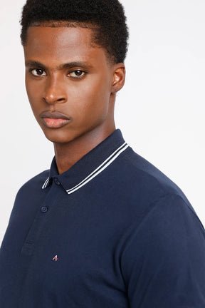 POLO MANGA CURTA FRISO OFF MARINHO