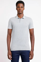 POLO MANGA CURTA FRISO OFF CINZA MESCLA