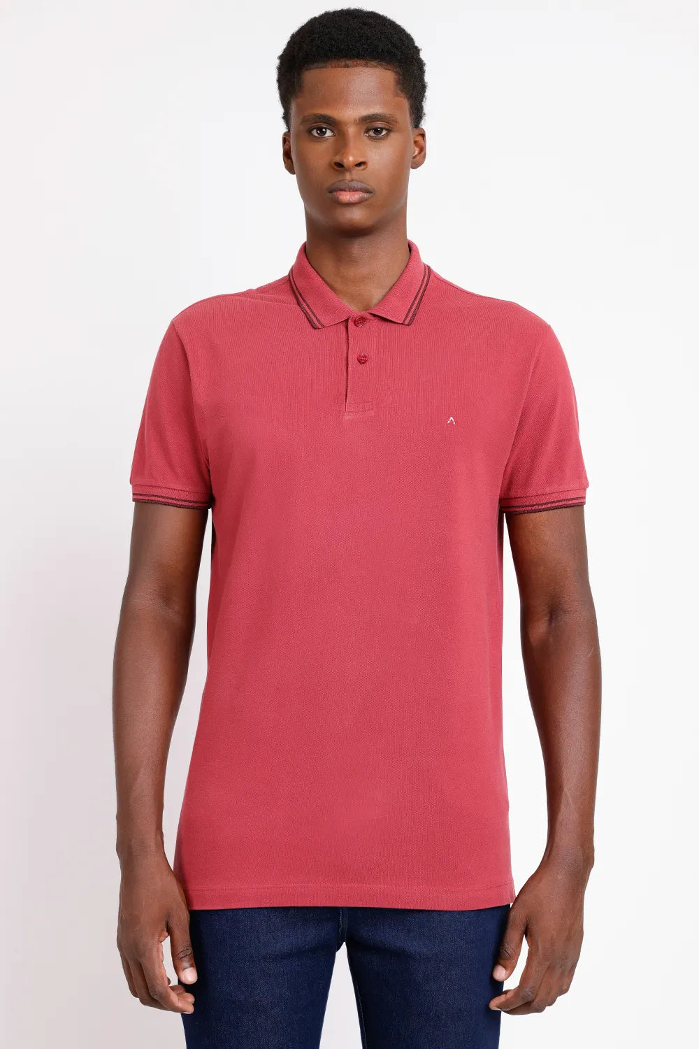 POLO MANGA CURTA FRISO OFF BORDEAUX