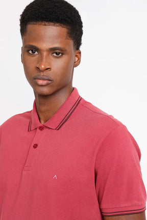 POLO MANGA CURTA FRISO OFF BORDEAUX