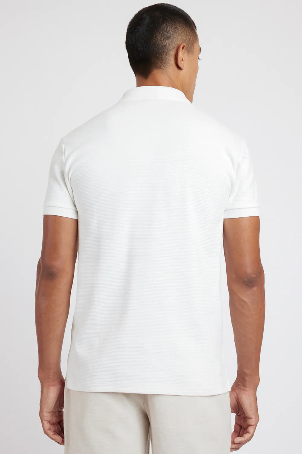 POLO SUEDINE CANELADO OFF WHITE