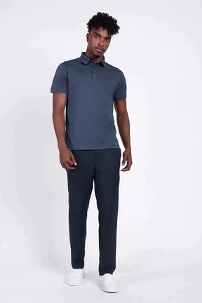 POLO INTERLOCK TECH MANGA CURTA AZUL ESCURO