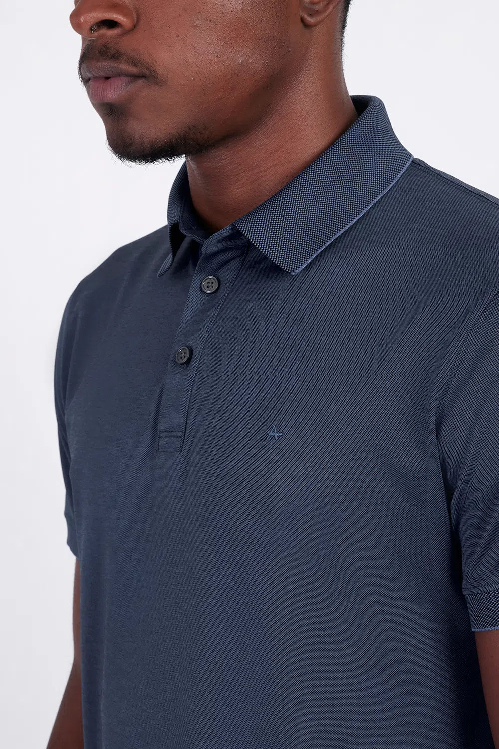 POLO INTERLOCK TECH MANGA CURTA AZUL ESCURO