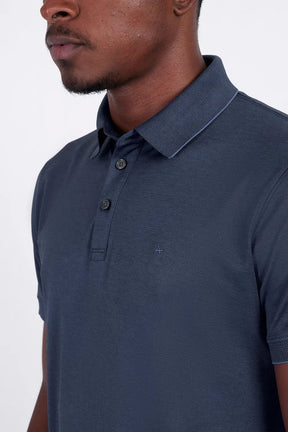 POLO INTERLOCK TECH MANGA CURTA AZUL ESCURO