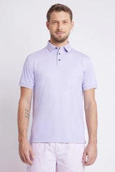 POLO INTERLOCK TECH MANGA CURTA LILAS