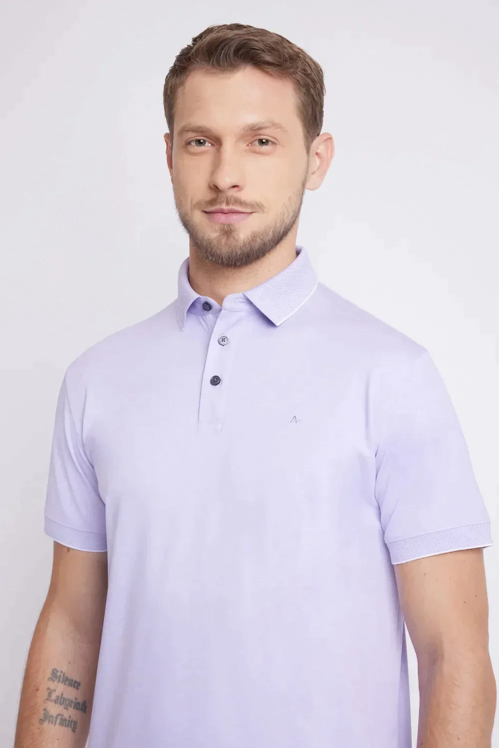 POLO INTERLOCK TECH MANGA CURTA LILAS