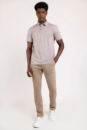 POLO INTERLOCK TECH MANGA CURTA CAMEL