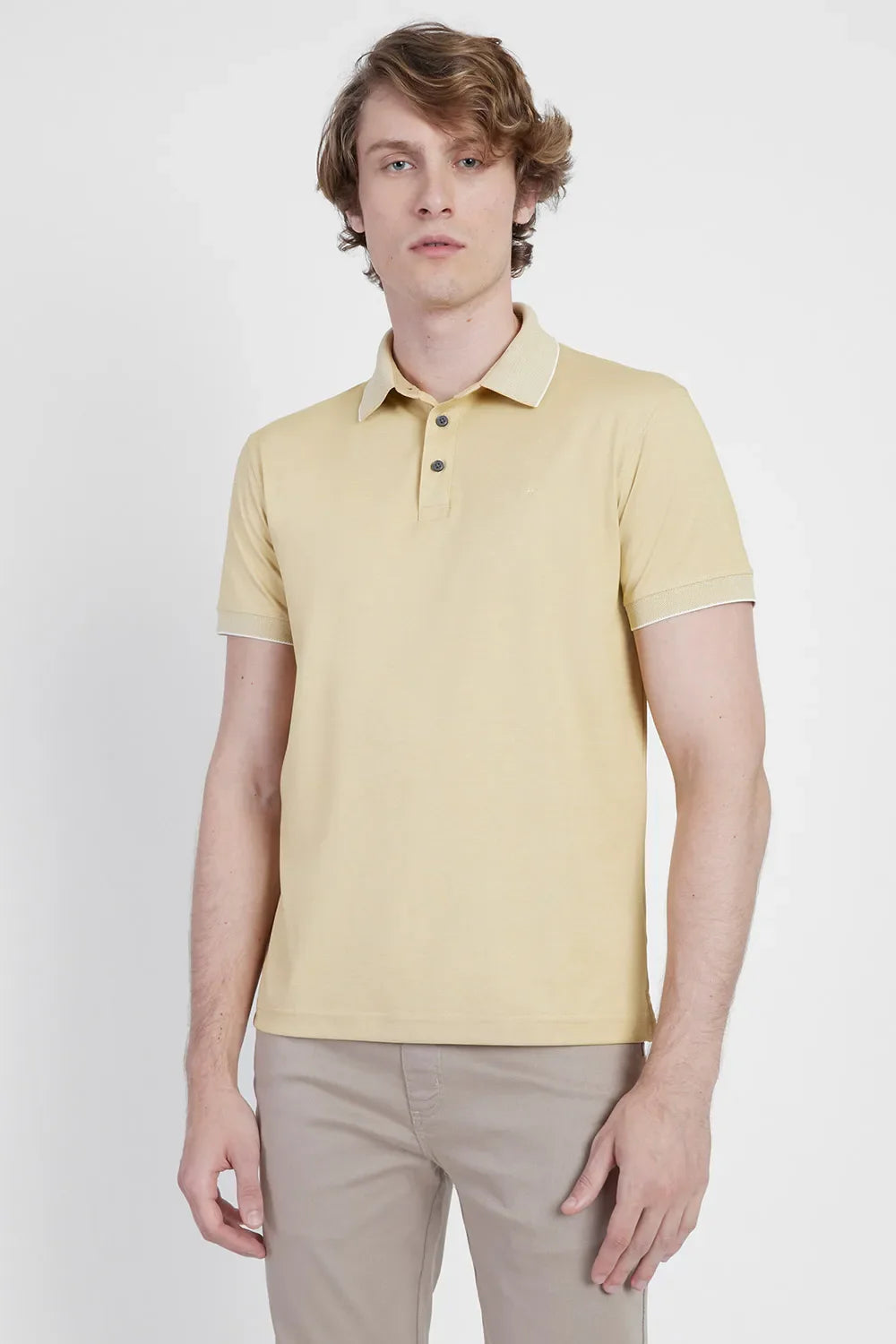 POLO INTERLOCK TECH MANGA CURTA AMARELO 110