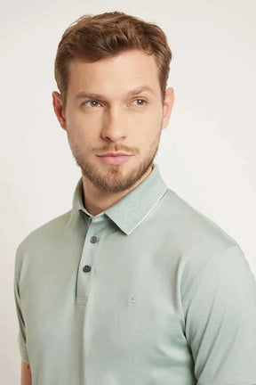 POLO INTERLOCK TECH MANGA CURTA SALVIA 112