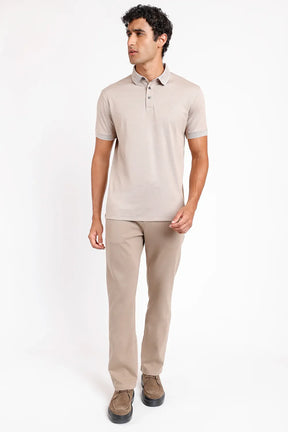 POLO INTERLOCK TECH MANGA CURTA CÁQUI SAFARI