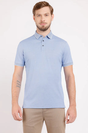 POLO INTERLOCK TECH MANGA CURTA AZUL