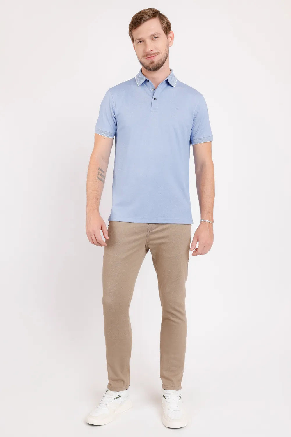 POLO INTERLOCK TECH MANGA CURTA AZUL