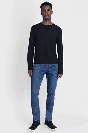 TRICOT MANGA LONGA GOLA CARECA PRETO