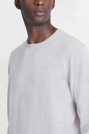 TRICOT MANGA LONGA GOLA CARECA AREIA