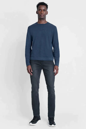 TRICOT MANGA LONGA GOLA CARECA AZUL INDIGO