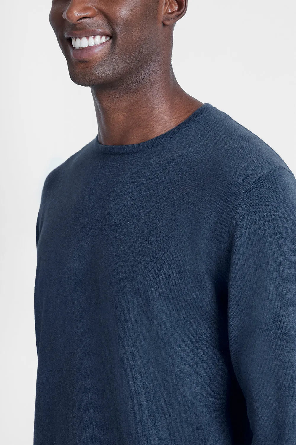 TRICOT MANGA LONGA GOLA CARECA AZUL INDIGO