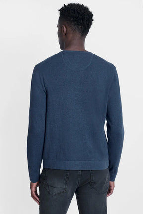 TRICOT MANGA LONGA GOLA CARECA AZUL INDIGO