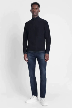 TRICOT MANGA LONGA 1/2 ZÍPER SURTON PRETO