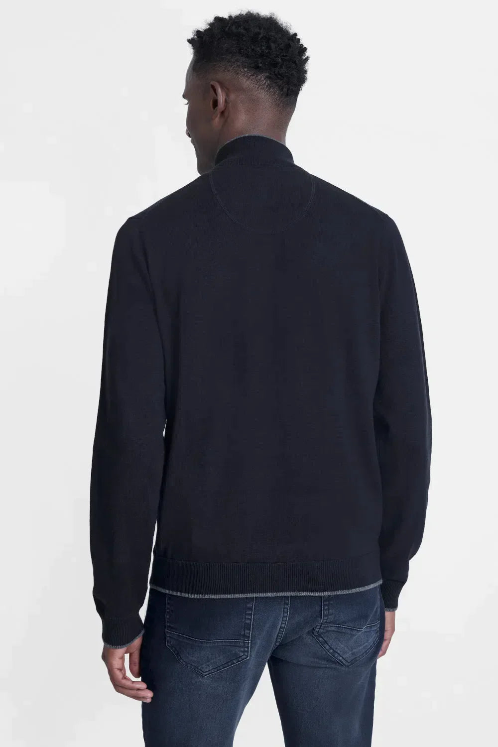 TRICOT MANGA LONGA 1/2 ZÍPER SURTON PRETO