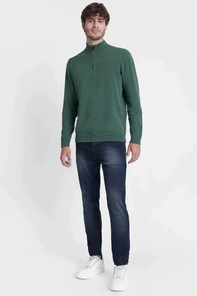 TRICOT MANGA LONGA 1/2 ZÍPER SURTON VERDE MILITAR