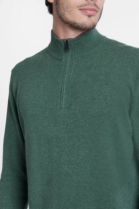 TRICOT MANGA LONGA 1/2 ZÍPER SURTON VERDE MILITAR