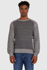 TRICOT MANGA LONGA RAGLAN BINADO CINZA