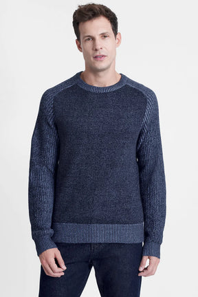 TRICOT MANGA LONGA RAGLAN BINADO MARINHO
