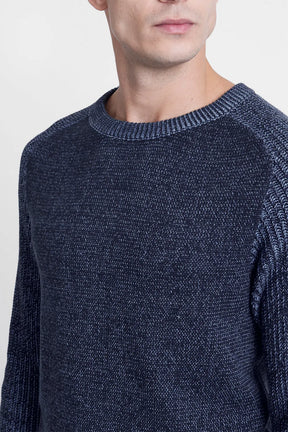 TRICOT MANGA LONGA RAGLAN BINADO MARINHO