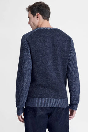 TRICOT MANGA LONGA RAGLAN BINADO MARINHO